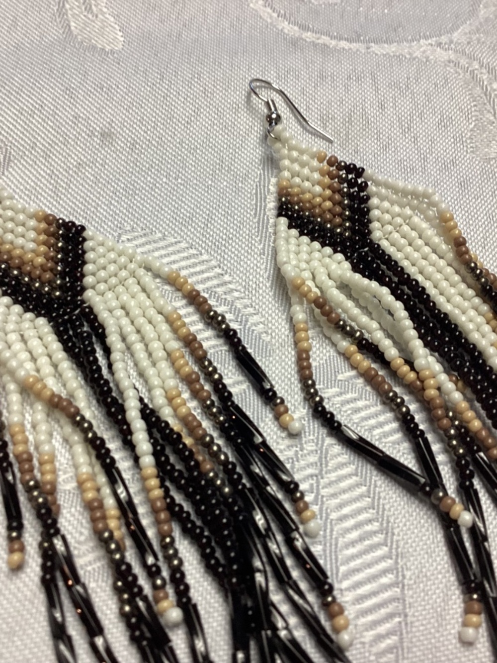 Beaded long dangle earrings just fabulous colors !!! - Picture 4 of 5